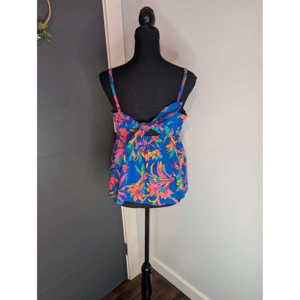 J. Crew‎ Tie Back Strappy Top in Tropical Floral Print - 8 - Picture 4 of 10